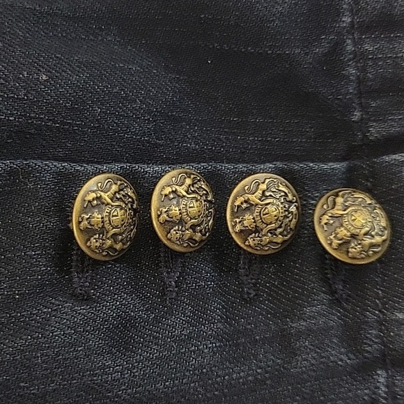 Ralph Lauren 100% cotton denim navy blazer w/crest girl's 14 prep school uniform - Picture 5 of 7